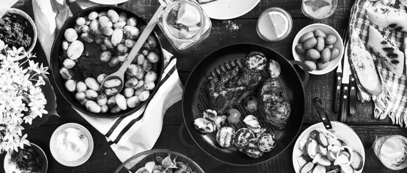 food black and white